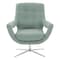 Armen Living Quinn Contemporary Adjustable Swivel Accent Chair in Polished Steel Finish with Spa Blue Fabric LCQUCHSB - alternate 2